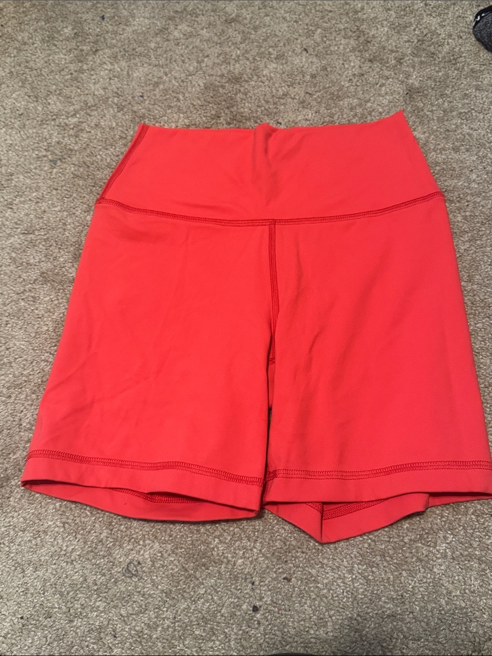 Fleo Red High-Rise Athletic Shorts